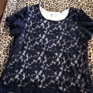 Navy lace shirt